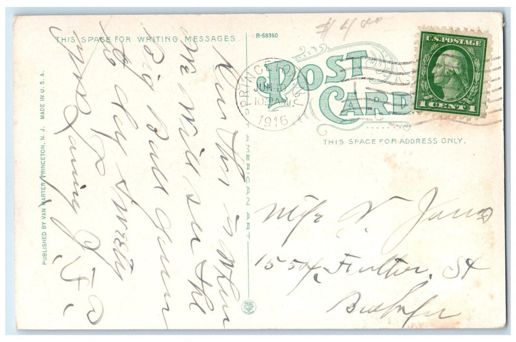 1916 Palmer Stadium Princeton University Princeton New Jersey NJ Posted Postcard