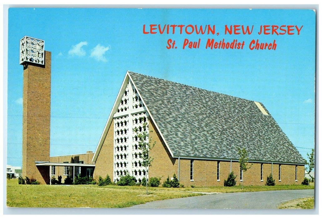 c1960's St. Paul Methodist Church Levittown New Jersey NJ Vintage Postcard