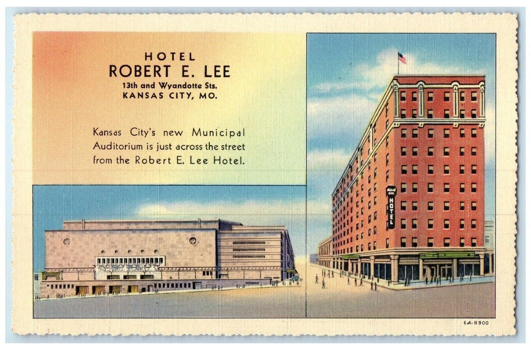 c1940 Exterior Hotel Robert Lee Building Kansas City Missouri Unposted Postcard