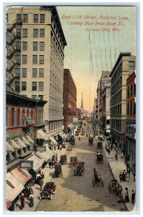 2002 East 11th St Petticoat Lane East Main St Kansas City Missouri MO Postcard