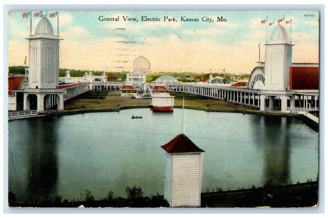 c1910 General View Electric Park Kansas City Missouri MO Vintage Posted Postcard