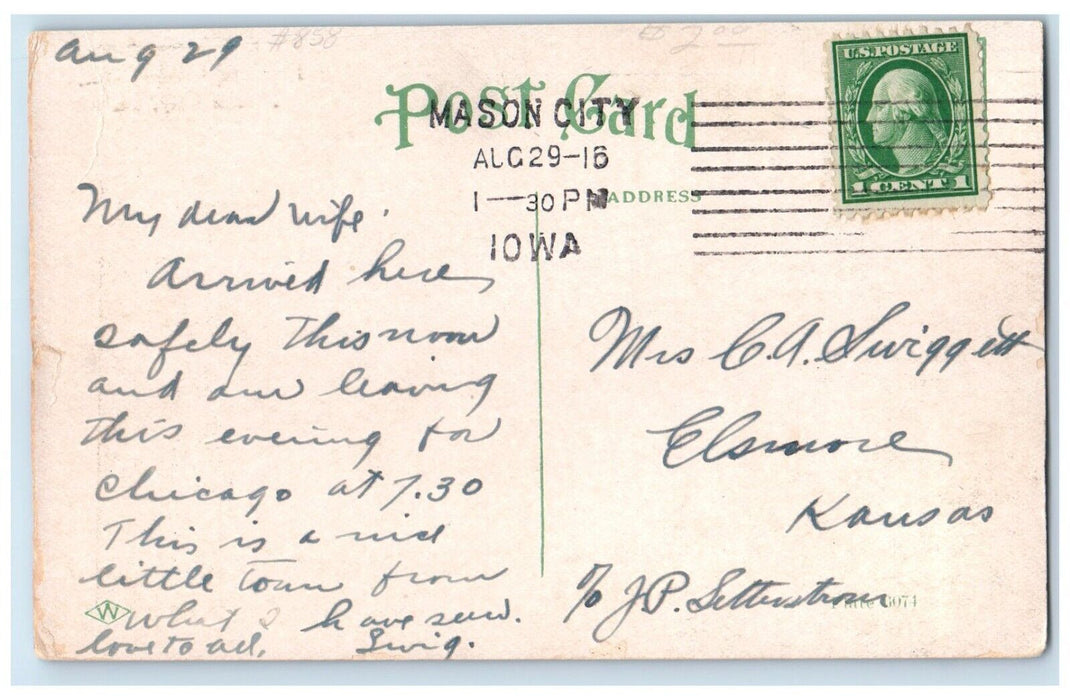 1916 North Western State Portland Cement Factory River Mason City Iowa Postcard