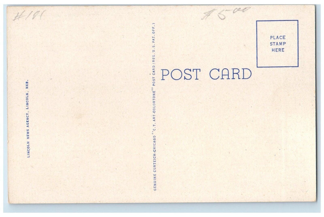 c1930's O Street Looking West Cars Miller Buildings Lincoln Nebraska NE Postcard