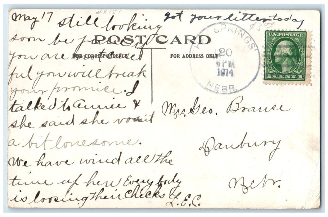 1914 Dutch Boy Smoking Pipe Ven Dreams Hay Springs Nebraska NE Antique Postcard