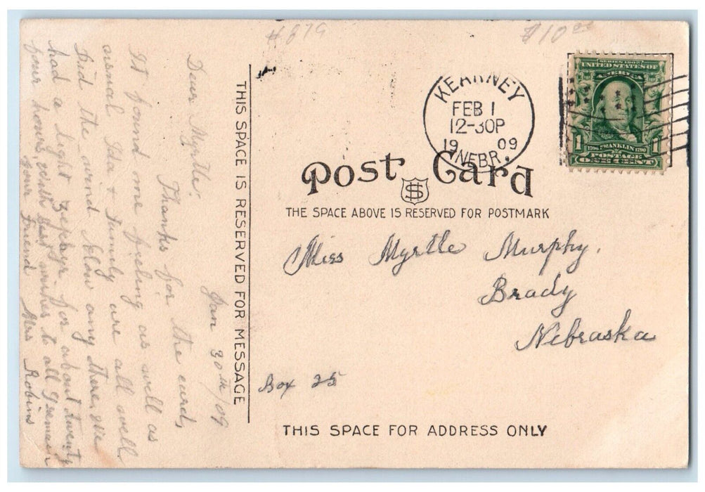 1909 Union Pacific RR Station Depot Wagon Kearney Nebraska NE Antique Postcard