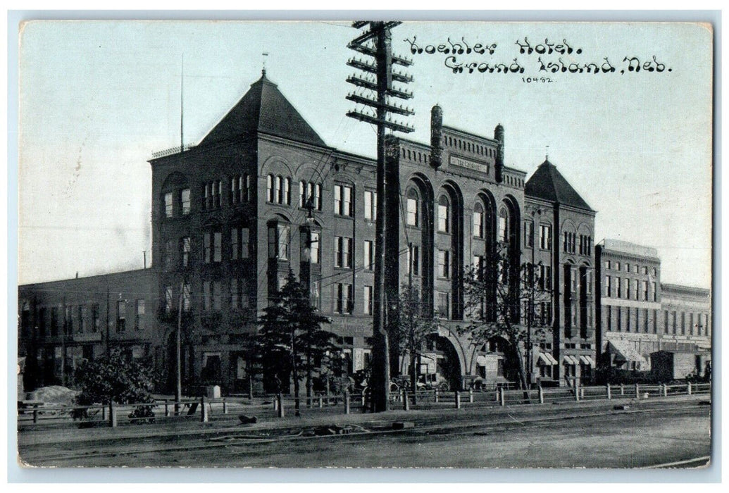 c1910's Koehler Hotel Building Street View Grand Island Nebraska NE Postcard