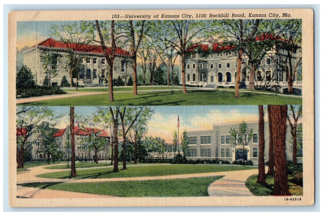 1944 University Kansas City Multi-View Rockhill Road Missouri MO Posted Postcard