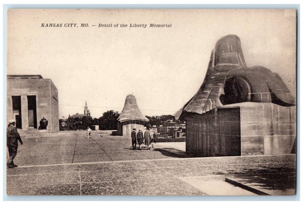 c1940 Scenic View Detail Liberty Memorial Kansas City Missouri Unposted Postcard