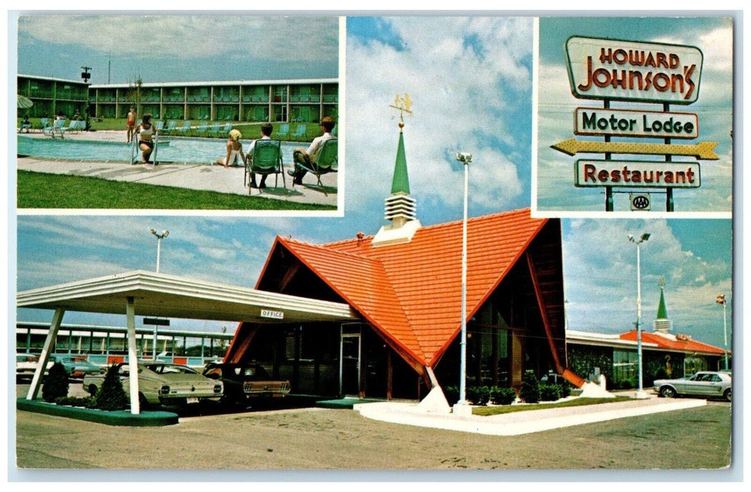 c1960 Howard Johnson Motor Lodge Multi-View Kansas City Missouri Posted Postcard