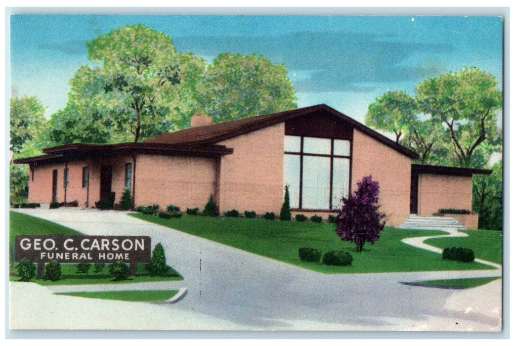 c1940 Geo Carson Funeral Home Funeral Service Kansas City Missouri MO Postcard