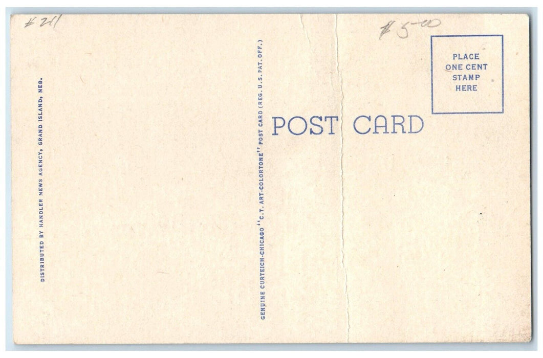 c1930's Municipal Swimming Pool Grand Island Nebraska NE Vintage Postcard