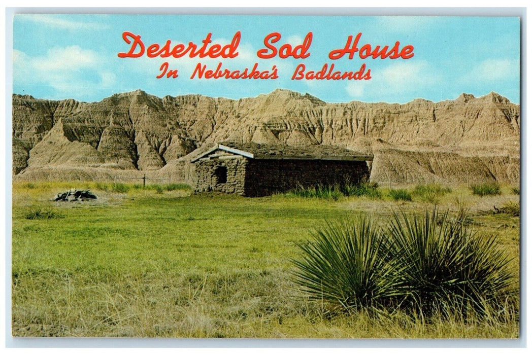c1940's Deserted Sod House In Nebraska's Badlands Crawford Nebraska NE Postcard