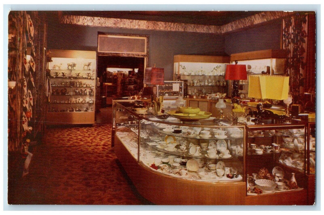 c1950's Covey's Little America Coffee Shop Interior View Wyoming WY Postcard
