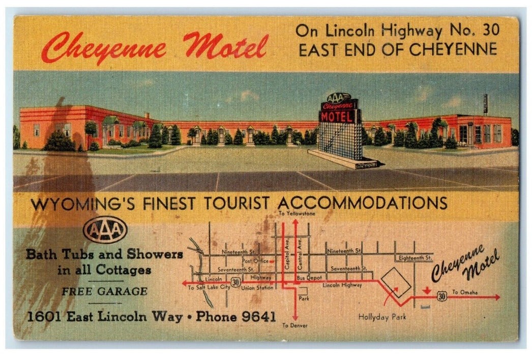 Cheyenne Motel On Lincoln Highway East End Of Cheyenne Wyoming WY Postcard