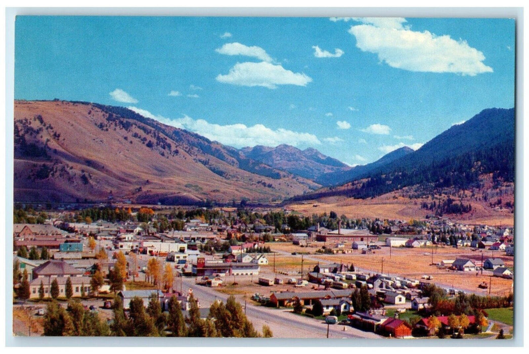 c1960's Bird's Eye View Of Towering Teton Range Jackson Wyoming WY Postcard