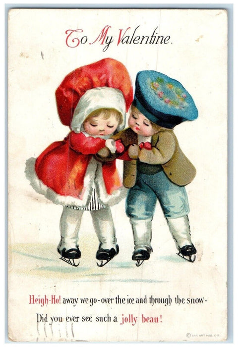 1918 Valentine Little Sweetheart Bonnet Clapsaddle Lincoln Nebraska NE Postcard