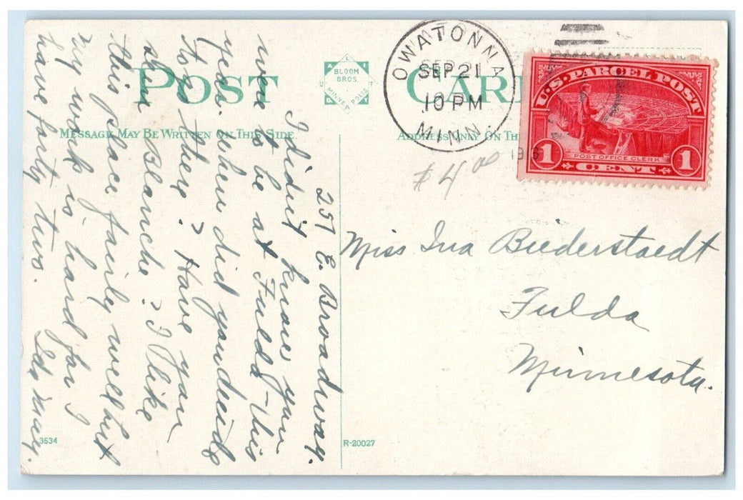 1908 Owatonna Educational Building School Exterior Minnesota Multiview Postcard