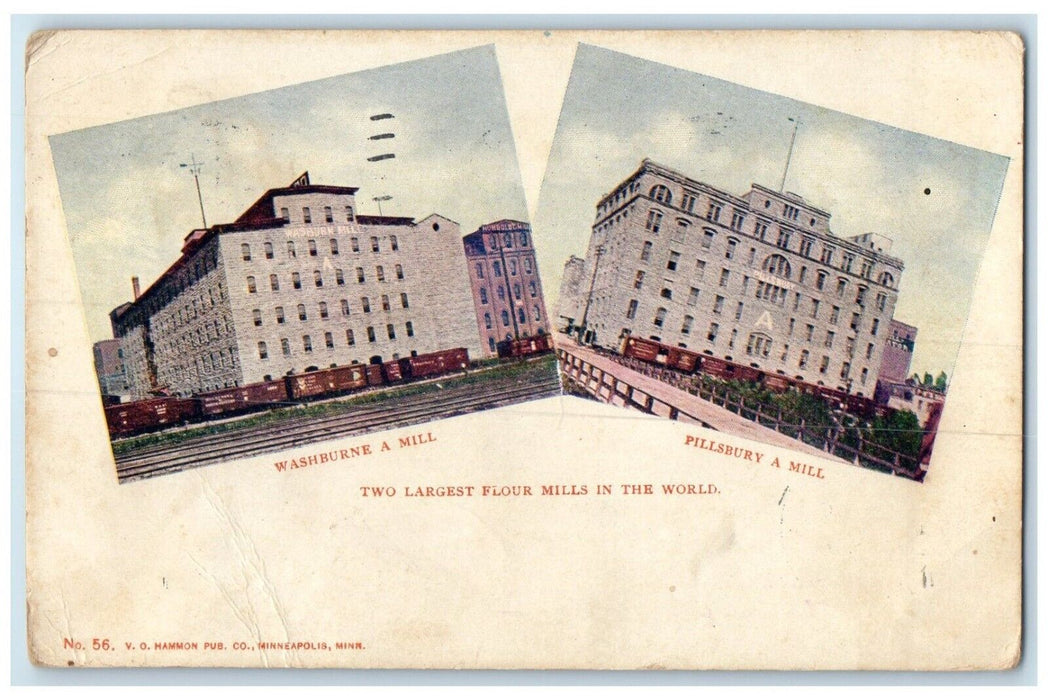 1906 Washburne Mill Pillsbury Mill Exterior Bldg Minneapolis Minnesota Postcard