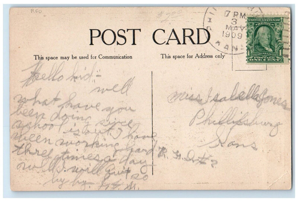 1909 Man Why Dont I Hear From You Red Phillipsburg Kansas KS Antique Postcard