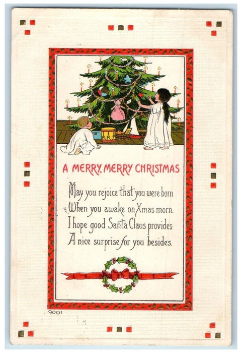 c1910's Merry Christmas Children Toys Embossed Washington WV Antique Postcard