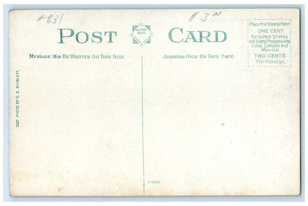c1910 Public Library Houghton Michigan MI Antique Unposted Postcard