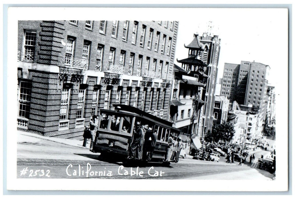 c1940's California Cable Car San Passenger Cars Francisco CA RPPC Photo Postcard