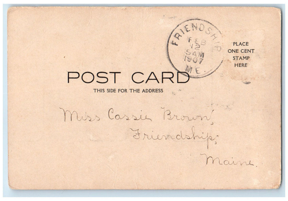1907 Sunnyside Friendship Long Island Maine ME Antique Posted Postcard