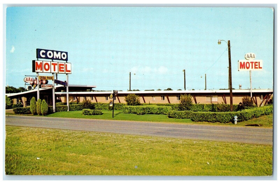 c1950's Como Motel Roadside Richardson Texas TX Unposted Vintage Postcard