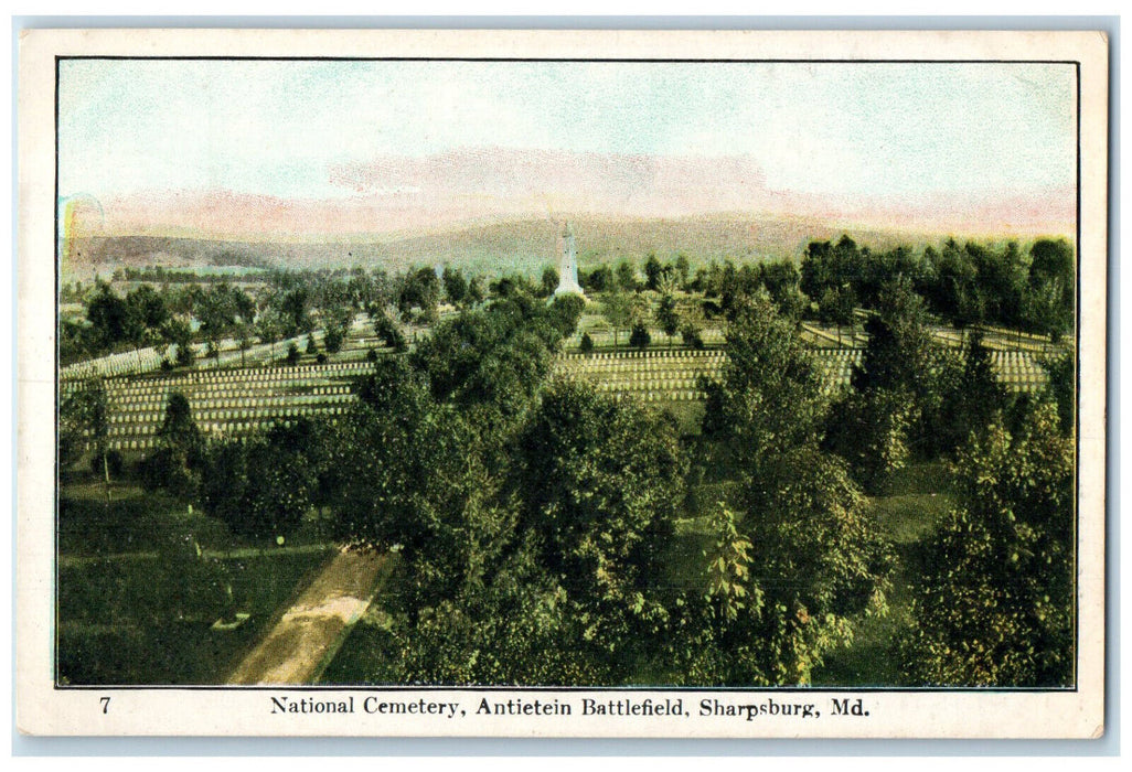 c1920's National Cemetery Antietein Battlefield Sharpsburg Maryland MD Postcard