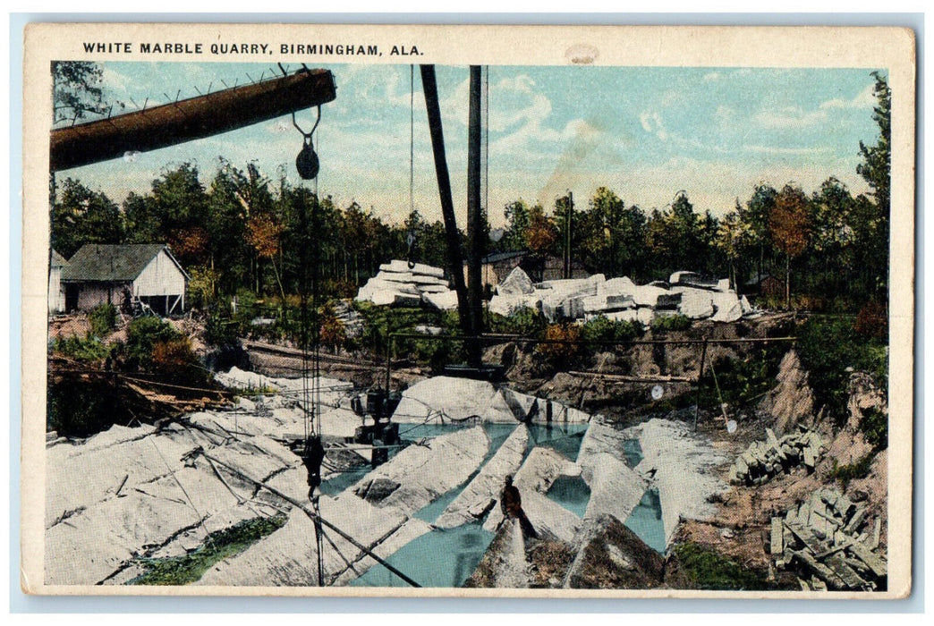 c1940's White Marble Quarry Birmingham Alabama AL Vintage Unposted Postcard