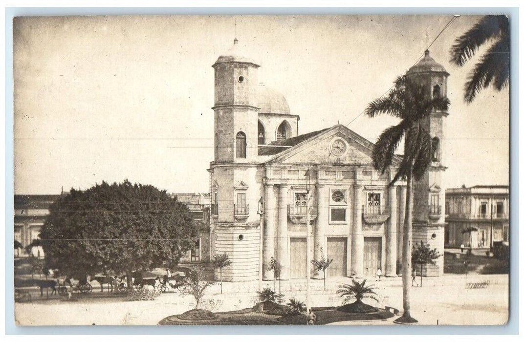 c1909 Cathedral Building View Cardenas Matanzas Cuba RPPC Photo Postcard