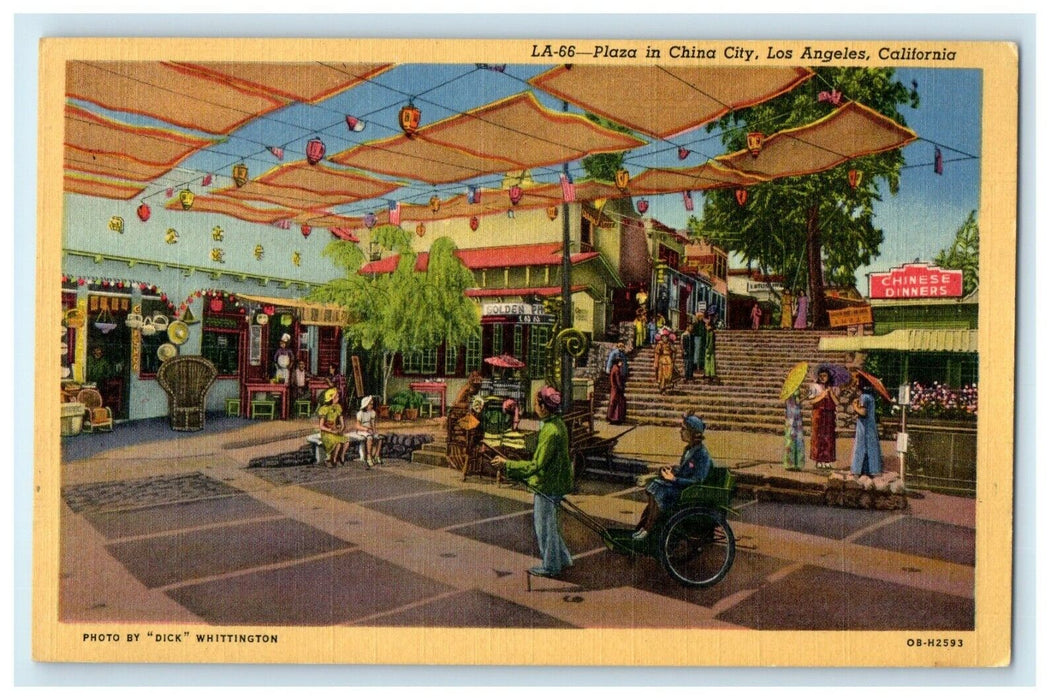 c1940's Plaza In China City Los Angeles California CA Unposted Vintage Postcard