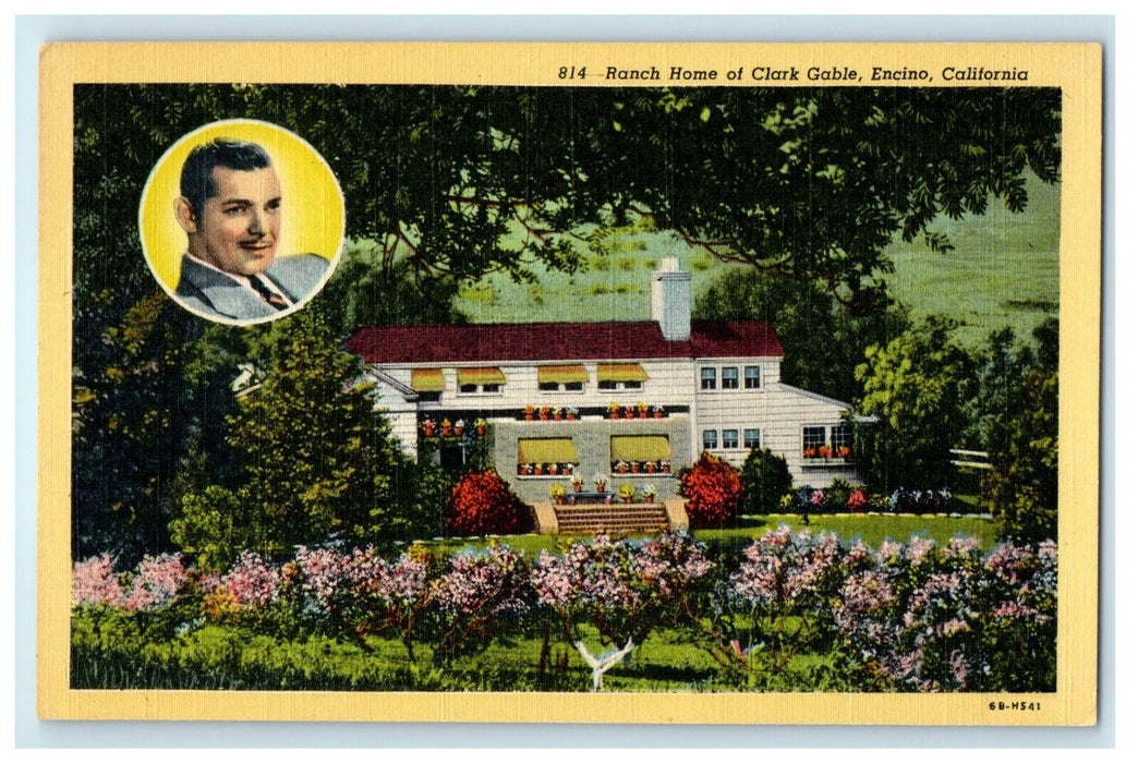 c1940's Ranch Home Of Clark Gable Encino California CA Vintage Postcard