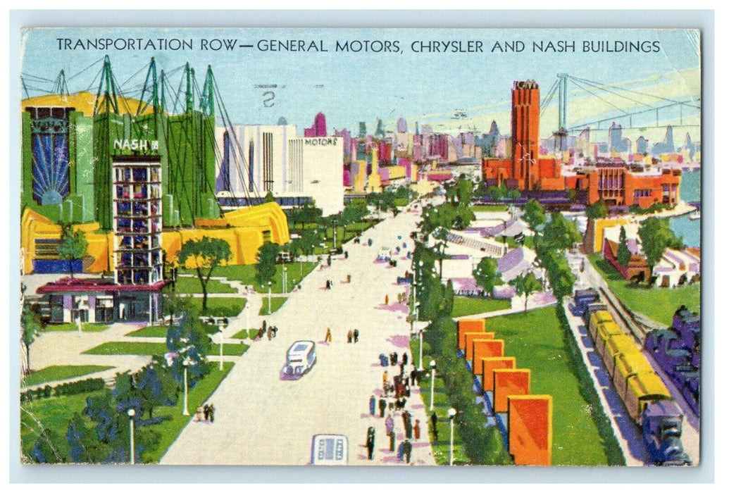 Chicago IL, Transportation Row General Motors Chrysler Nash Building Postcard
