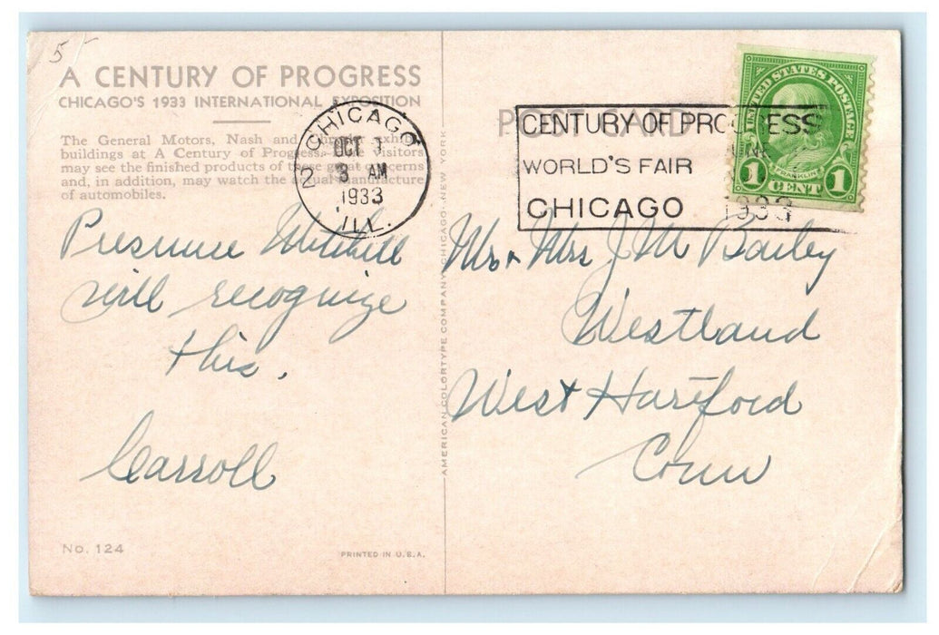 Chicago IL, Transportation Row General Motors Chrysler Nash Building Postcard