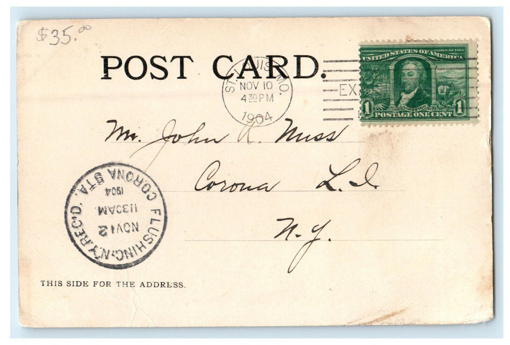 1904 California State Building, St. Louis Official Souvenir Flushing NY Postcard