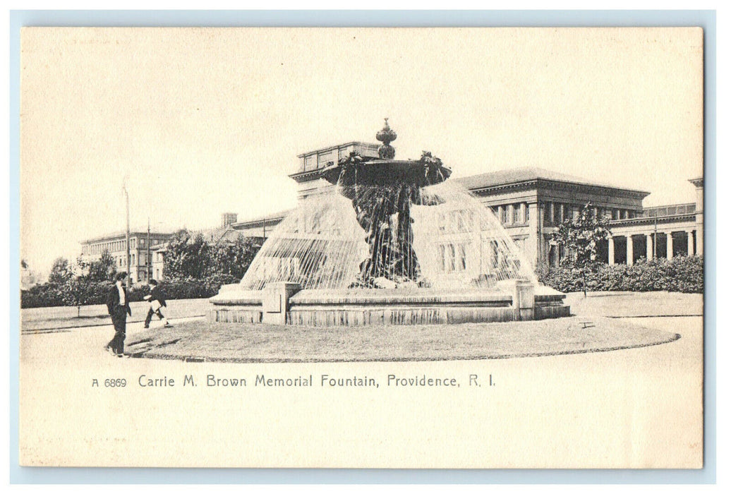c1910 Carrie M Brown Memorial Fountain Providence Rhode Island RI Postcard