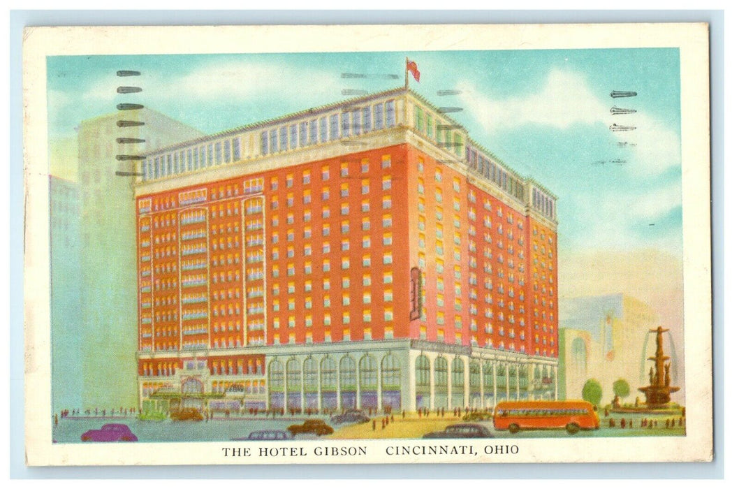 1943 The Hotel Gibson Building Cincinnati Ohio OH Posted Vintage Postcard