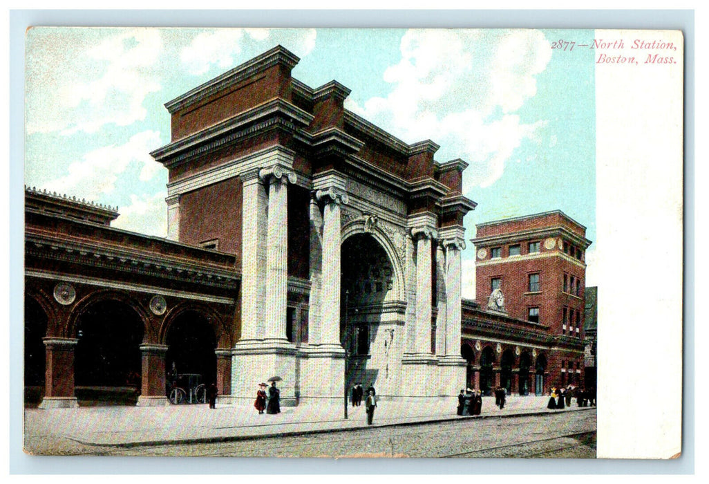 c1905 North Station, Boston Massachusetts MA Posted Antique Postcard