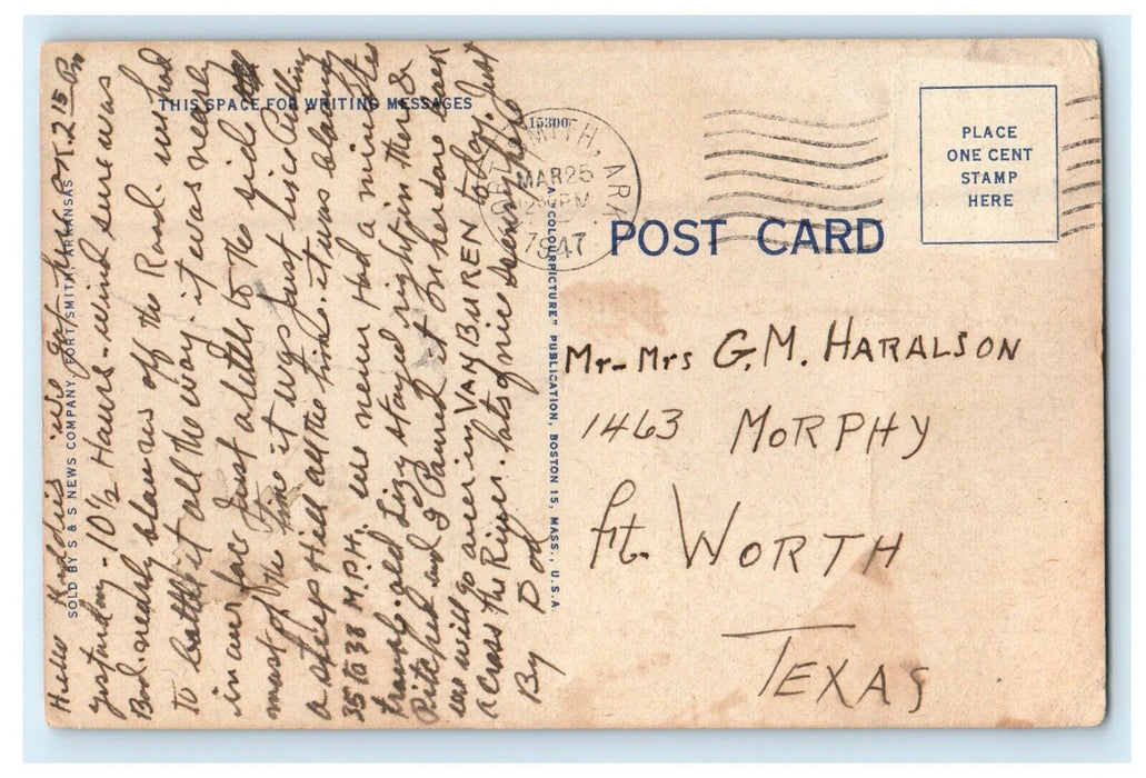 1947 Bob Burn's Home Van Buren Arkansas AR Posted Vintage Postcard
