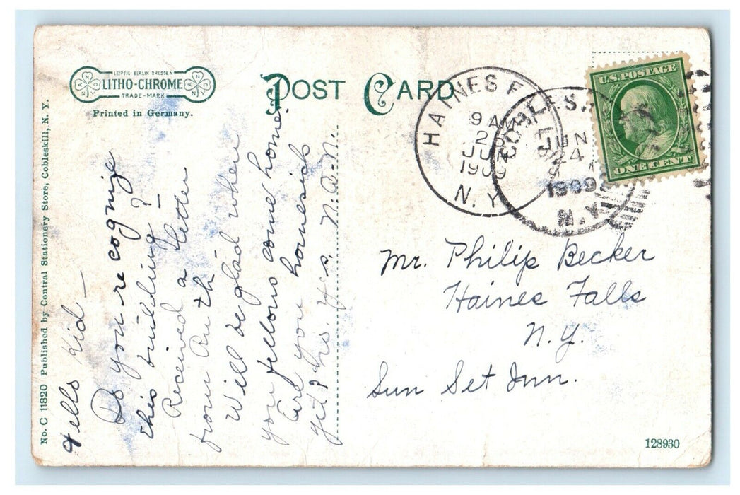 1909 High School Building Cobleskill Haines Falls New York NY Antique Postcard