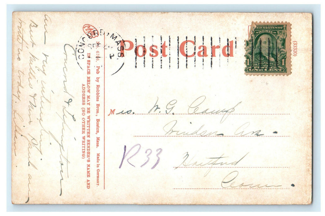 c1910 Old Bridge and Minute Men Concord Massachusetts MA Postcard