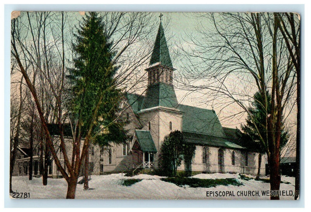 c1910's Episcopal Church Snow Westfield New Jersey NJ Unposted Antique Postcard