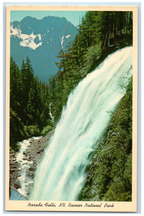 c1950's Narada Falls Mt. Rainier National Park Washington State WA Postcard