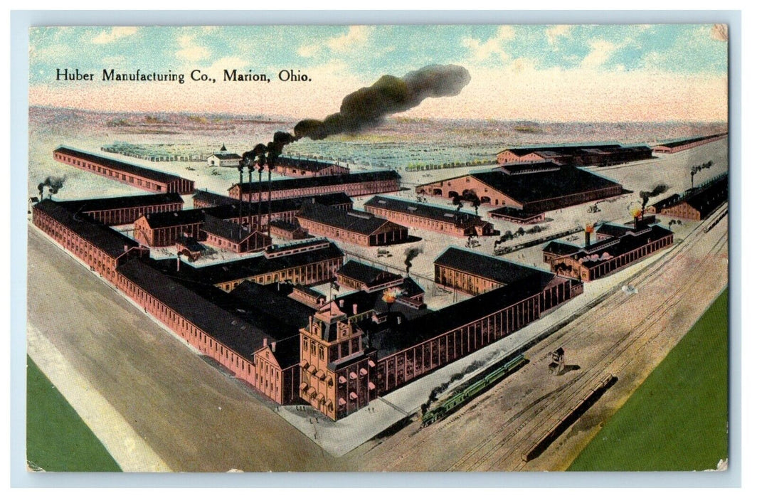 c1910's View Of Huber Manufacturing Co. Marion Ohio OH Posted Antique Postcard