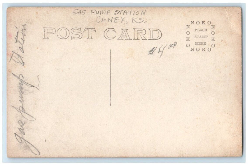 c1907 Gas Pump Station Machinery View Caney Kansas KS RPPC Photo Postcard