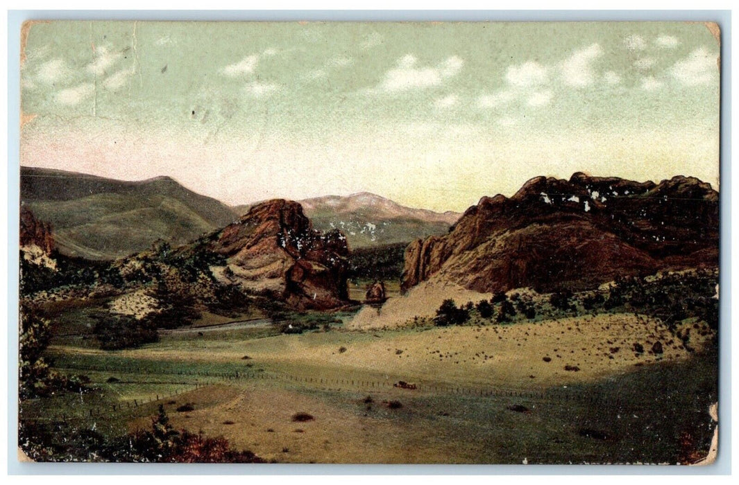 c1910's View Of Gateway And Pike's Peak Colorado CO Posted Antique Postcard