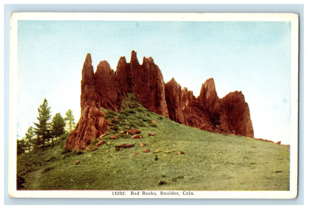 c1920s View of Trees, Red Rocks Boulder Colorado CO Unposted Postcard