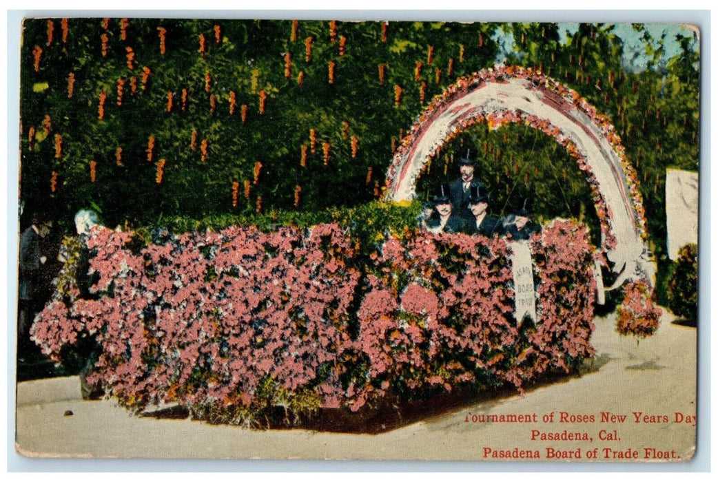 1914 Tournament Roses New Years Day Pasadena California CA, Flowers Postcard