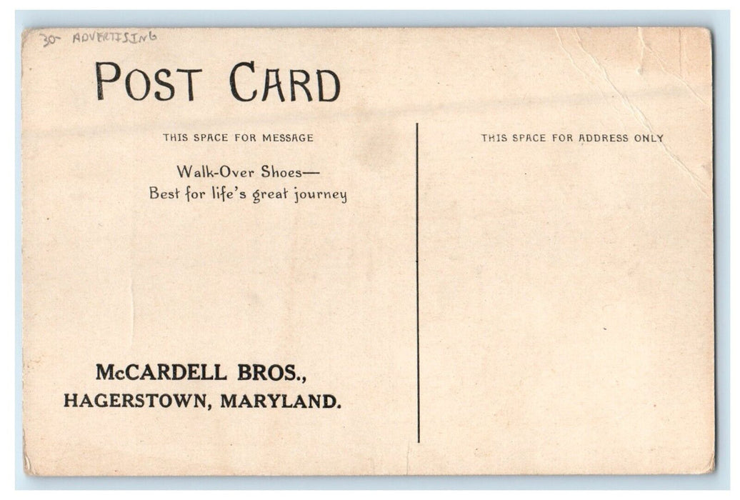 The Three Bears Walk Over Shoes Hagerstown Maryland MD Advertising Postcard